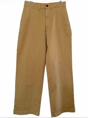 EVERLANE organic cotton wide leg pants tan size 4 capsule minimalistic